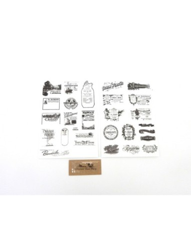 Sticker rétro noir et blanc pour embellissement carte