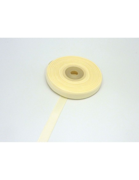 1 bobine de 19m de ruban gros grain de largeur 10mm souple de couleur jaune pastel