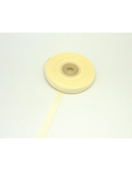 1 bobine de 19m de ruban gros grain de largeur 10mm souple de couleur jaune pastel