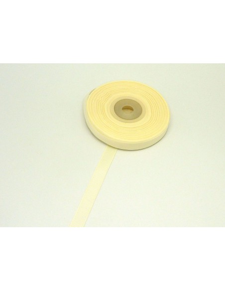 1 bobine de 19m de ruban gros grain de largeur 10mm souple de couleur jaune pastel