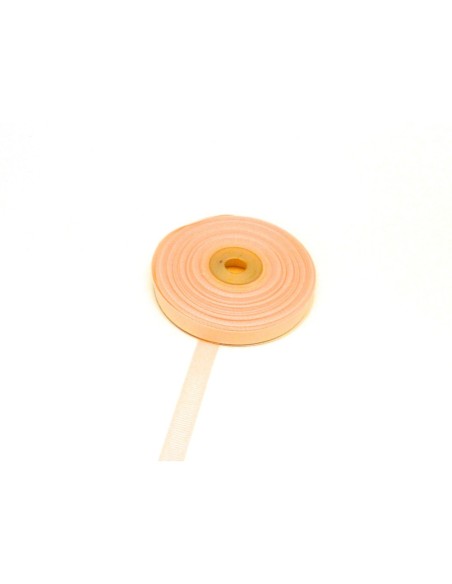 5m ruban gros grain de largeur 10mm souple de couleur orange pâle, saumon clair