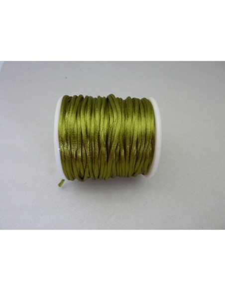 5m Cordon Queue de rat ou Ficelle chinoise 2mm vert olive brillant