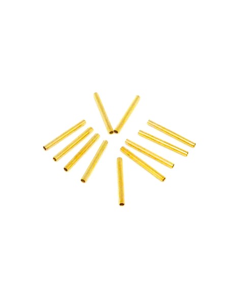 R-100 Perles tube en métal doré lisse 15mm - idéal création géométrique et graphique