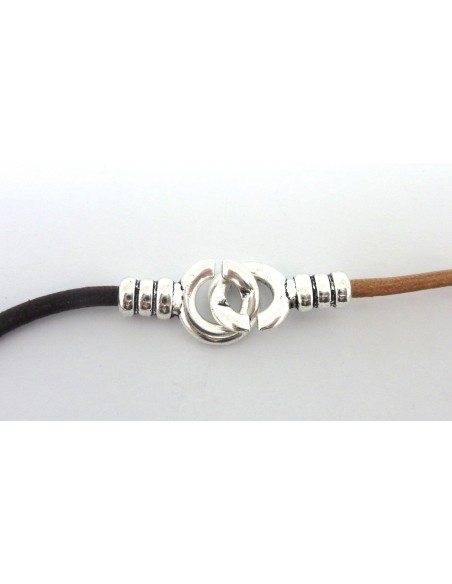 Fermoir menotte métal argenté