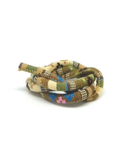 Cordon ethnique en coton tissé 6mm - 50cm - couleur multicolore dominante beige