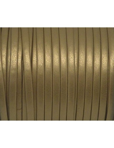1m Lanière simili cuir 3mm de couleur or pâle, beige, effet nacré