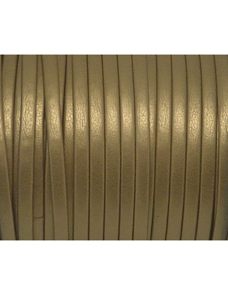 1m Lanière simili cuir 3mm de couleur or pâle, beige, effet nacré