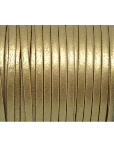 1m Lanière simili cuir 3mm de couleur or pâle,...