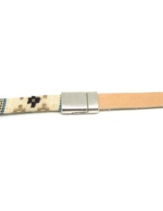 Fermoir aimanté pour lanière de 10mm en métal argenté lisse