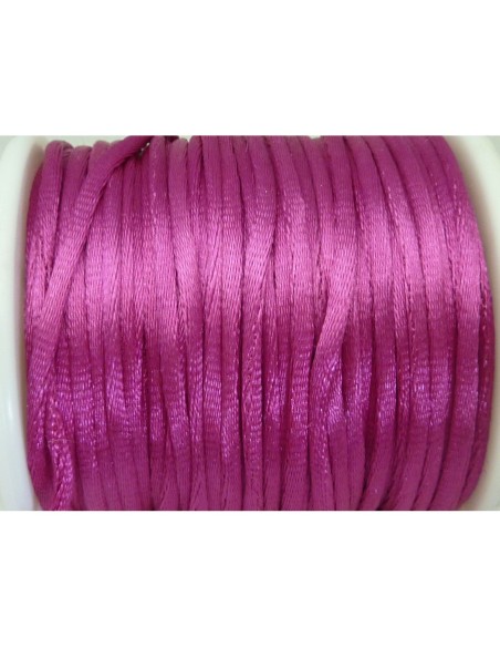 5m de fil, Cordon Queue de rat ou Ficelle chinoise rose fuchsia 2mm