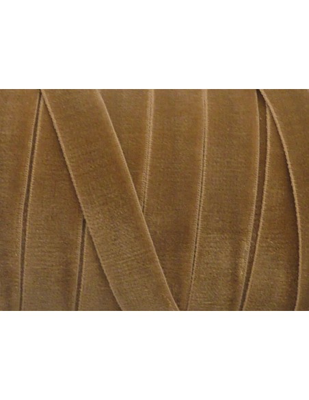 Galon élastique en velours marron châtain clair
