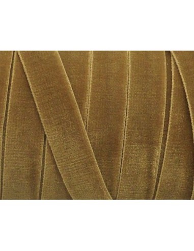 Ruban élastique en velours marron châtain clair 10mm