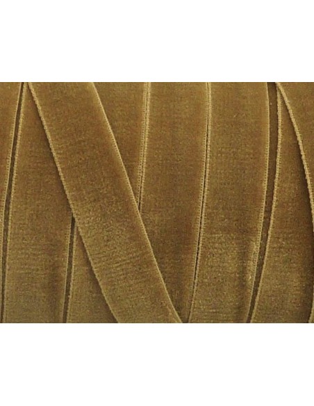 Ruban élastique en velours marron châtain clair 10mm