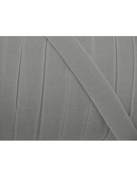 R-1m Ruban velours élastique plat largeur 10mm gris perle