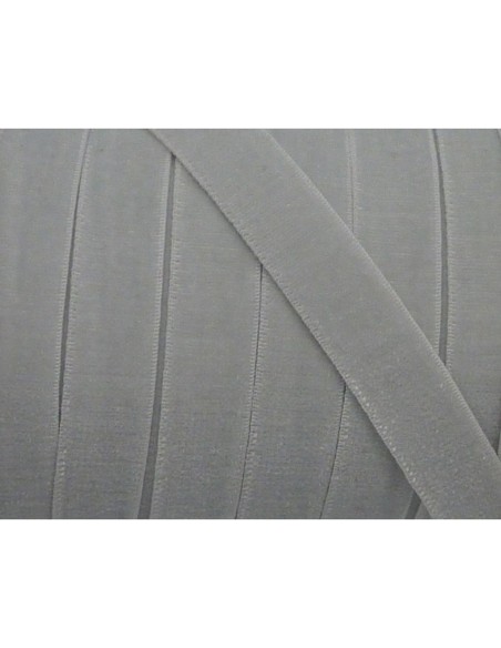 R-1m Ruban velours élastique plat largeur 10mm gris perle