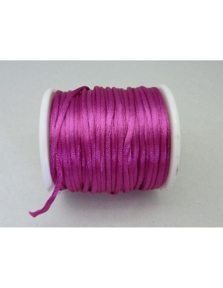5m de fil, Cordon Queue de rat ou Ficelle chinoise rose fuchsia 2mm