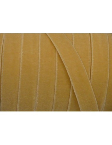 Ruban élastique velours jaune maïs pâle 1cm