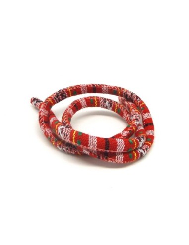 50cm Cordon ethnique en coton tissé 6mm - couleur multicolore dominante rouge