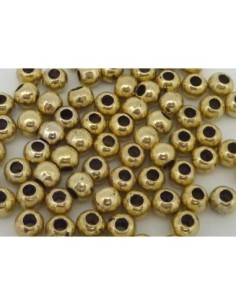 Perle ronde 5mm lisse en métal doré