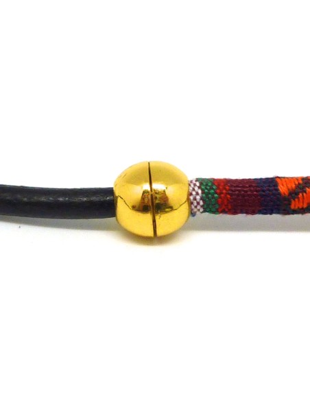 Fermoir aimanté pour cordon de 5mm, boule, rond en métal doré