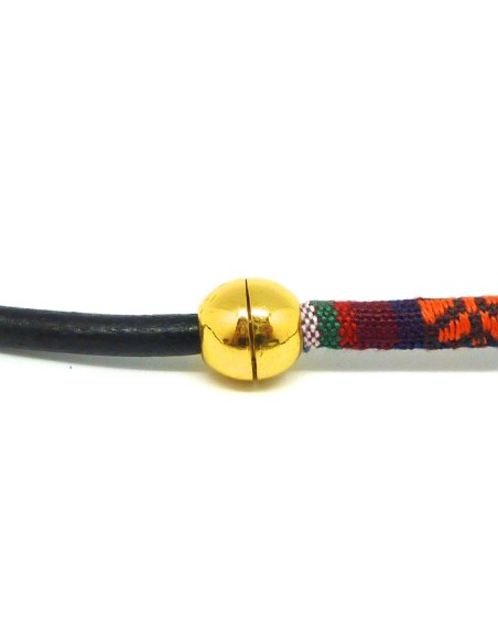Fermoir aimanté pour cordon de 5mm, boule, rond en métal doré