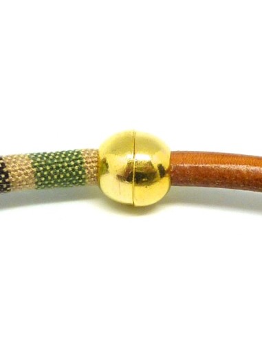 Fermoir aimanté pour cordon de 6mm, boule, rond en métal doré