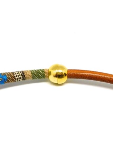Fermoir aimanté pour cordon de 6mm, boule, rond en métal doré