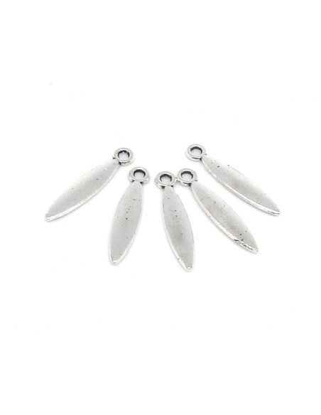 breloque métal argenté pampille navette