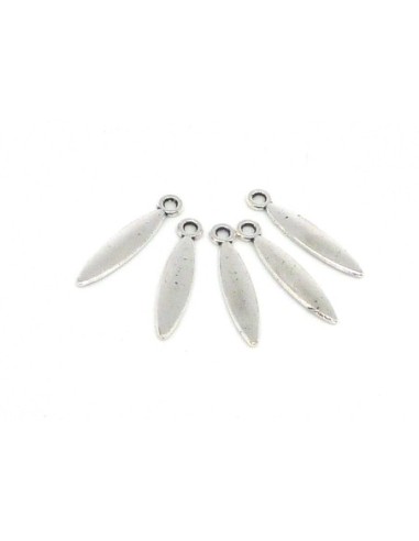 breloque métal argenté pampille navette