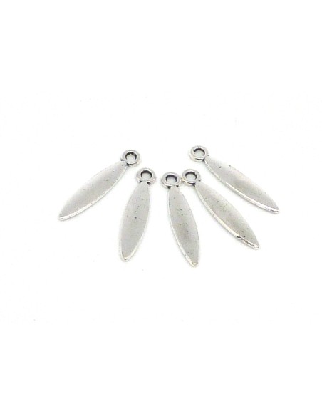 breloque métal argenté pampille navette