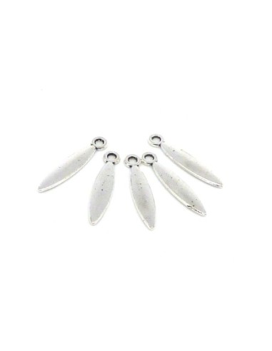 breloque métal argenté pampille navette