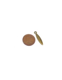 10 breloques pendentif navette effilées 21,9mm x 4,7mm en métal de couleur bronze lisse 2