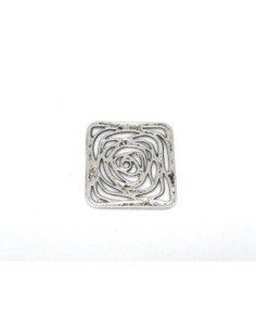 R-3 Pendentifs estampe filigrane carré en métal argenté... 2