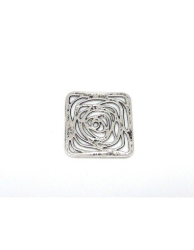 R-3 Pendentifs estampe filigrane carré en métal...