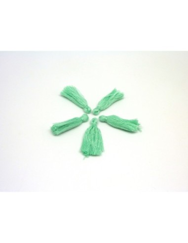 Pompon en polyester vert d'eau 3cm