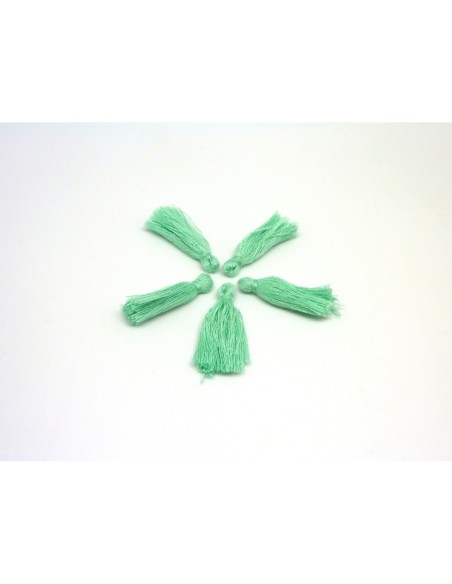 Pompon en polyester vert d'eau 3cm