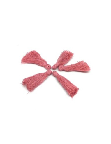 R-Lot de 5 Petits Pompons rose framboise pâle 3cm en polyester