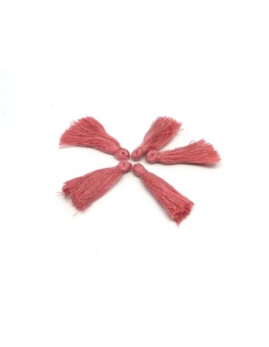 R-Lot de 5 Petits Pompons rose framboise pâle...