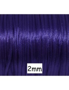 Cordon Queue de rat 2mm de couleur violet, bleu persan brillant