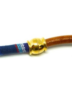 Fermoir aimanté tube tonneau pour cordon de 6mm en métal doré 2