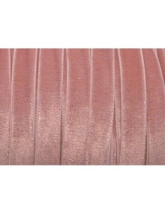 R-1m Ruban élastique plat velours 10mm vieux rose pâle...