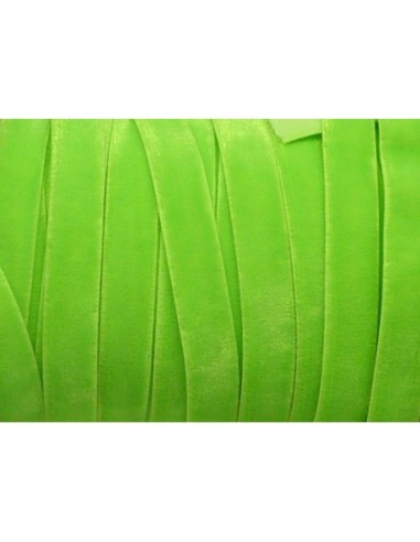 Galon élastique vert fluo en velours
