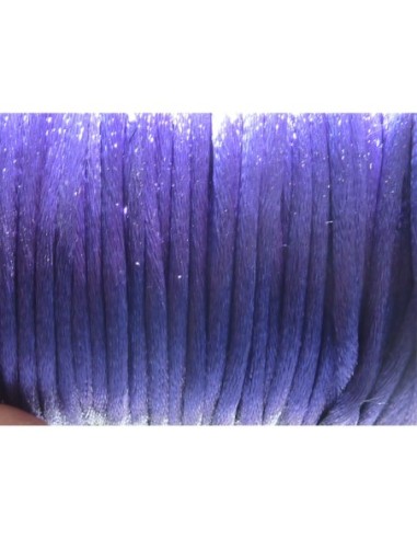 5m Cordon Queue de rat 2mm de couleur violet, bleu persan brillant