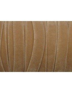 Ruban velours 10mm élastique marron beige
