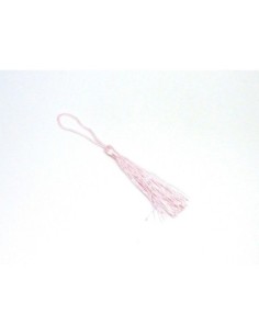 Pompon, breloque en fil polyester 10-14cm de couleur rose...