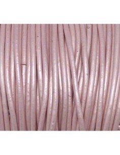 Cordon cuir rose pastel 1,5mm
