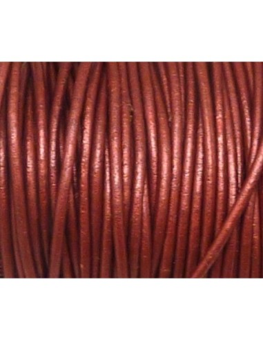Cordon cuir bordeaux 1,5mm nacré métallisé