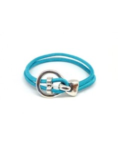 Fermoir crochet pour lanière cuir 3mm de couleur argenté en métal