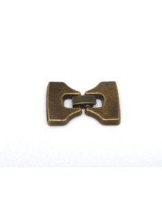 Fermoir clip rectangle manchette pour lanière cuir de 18mm en métal de couleur bronze 2