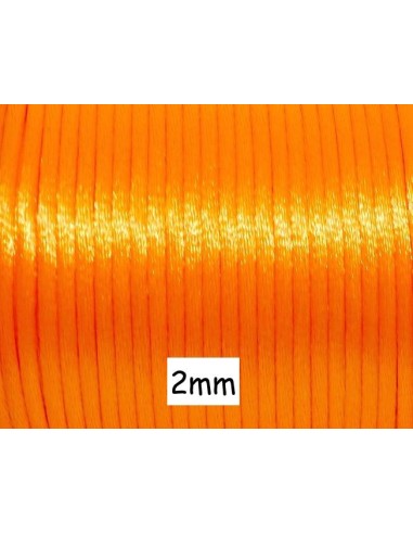 Cordon Ficelle chinoise 2mm orange fluo brillant